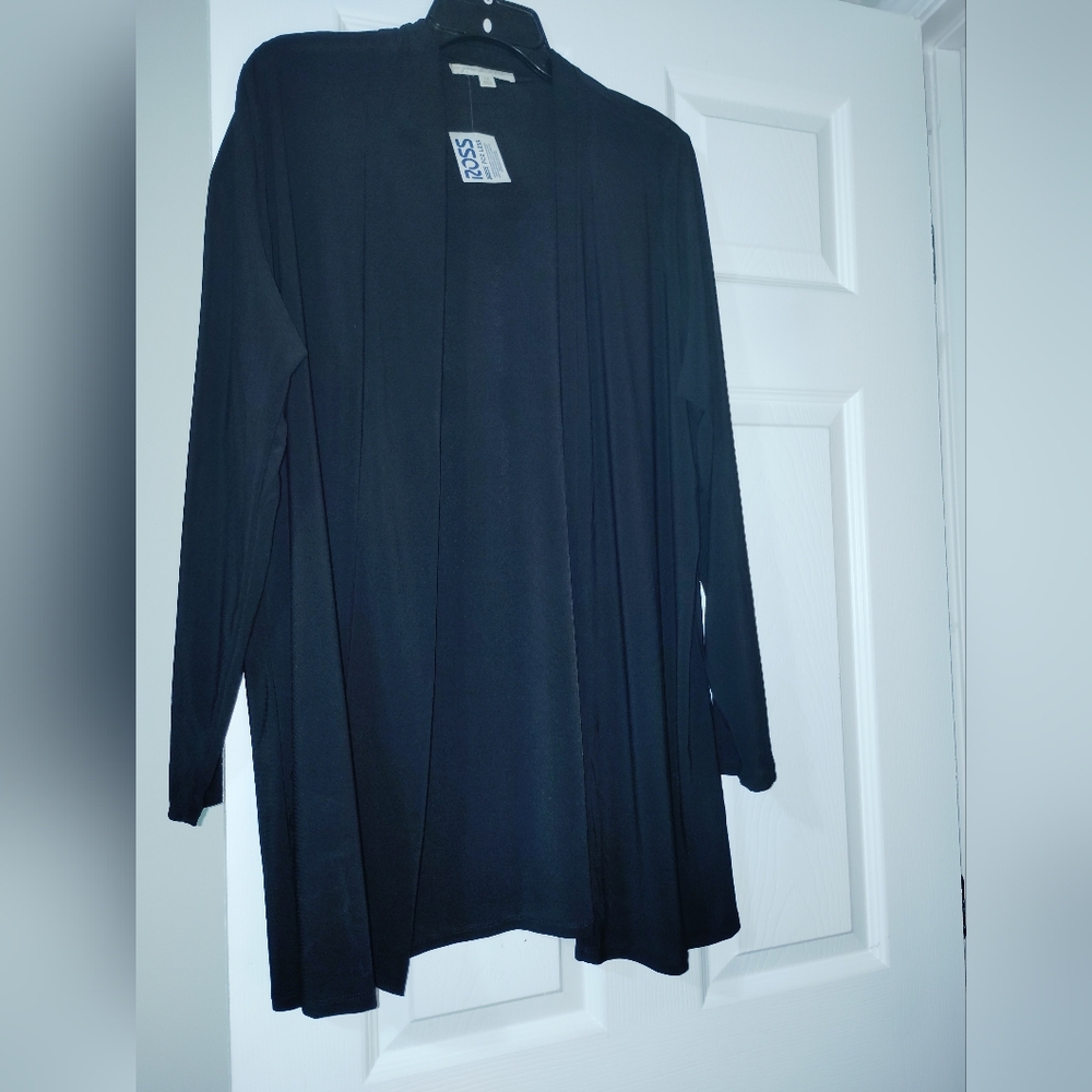 Open-Front Black Women’s Cardigan 1X 🆕